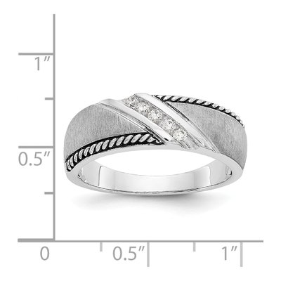 Men's 14K White Gold Antiqued Ring Mounting – view 7
