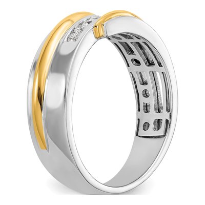 Men's 14K Two-Tone Gold Brush Pol Ring Mounting – view 6
