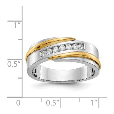 Men's 14K Two-Tone Gold Brush Pol Ring Mounting – view 7