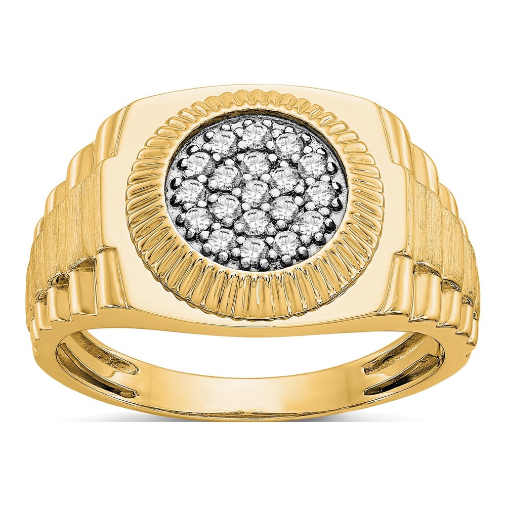 Men's 14K Yellow Gold 1/4 ct tw Lab-Grown Diamond Heirloom Ring