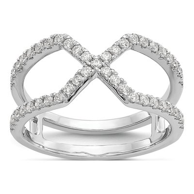 14K White Gold 1/2 ct tw Lab-Grown Diamond Geometric Ring