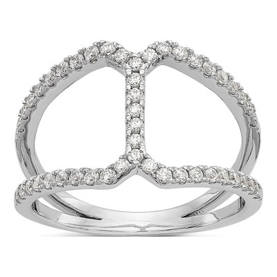14K White Gold 1/2 ct tw Lab-Grown Diamond Geometric Ring