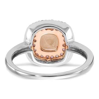 14K Two-Tone Gold 0.24 ct tw Morganite & Amethyst Cushion Shape Engagement Ring – view 5