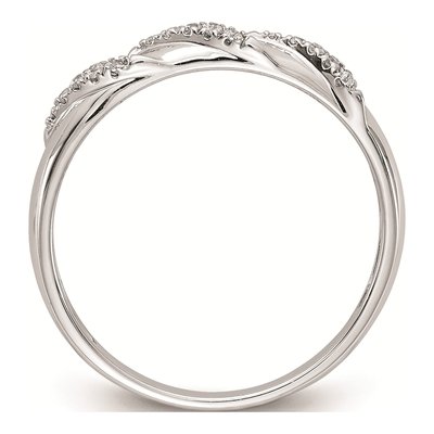 14K White Gold 1/15 ct tw Diamond Trio Wedding Band – view 2