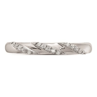 14K White Gold 1/15 ct tw Diamond Trio Wedding Band – view 4