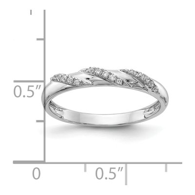 14K White Gold 1/15 ct tw Diamond Trio Wedding Band – view 7