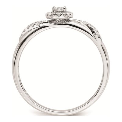 14K White Gold 1/8 ct tw Diamond Halo Engagement Ring – view 2