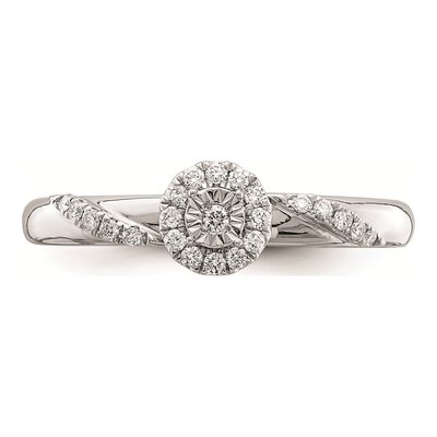 14K White Gold 1/8 ct tw Diamond Halo Engagement Ring – view 4