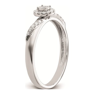 14K White Gold 1/8 ct tw Diamond Halo Engagement Ring – view 6