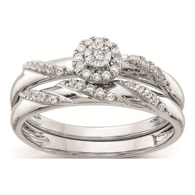 14K White Gold 1/8 ct tw Diamond Halo Engagement Ring – view 7