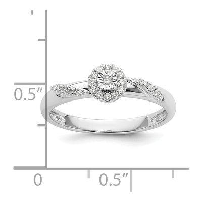 14K White Gold 1/8 ct tw Diamond Halo Engagement Ring – view 8