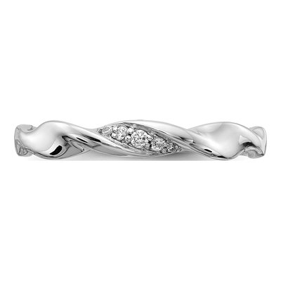 14K White Gold 1/20 ct tw Diamond Twist Ring – view 4