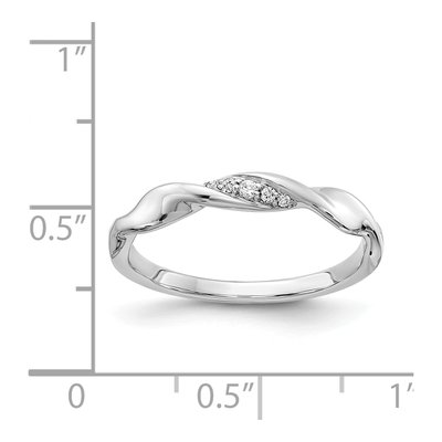 14K White Gold 1/20 ct tw Diamond Twist Ring – view 5