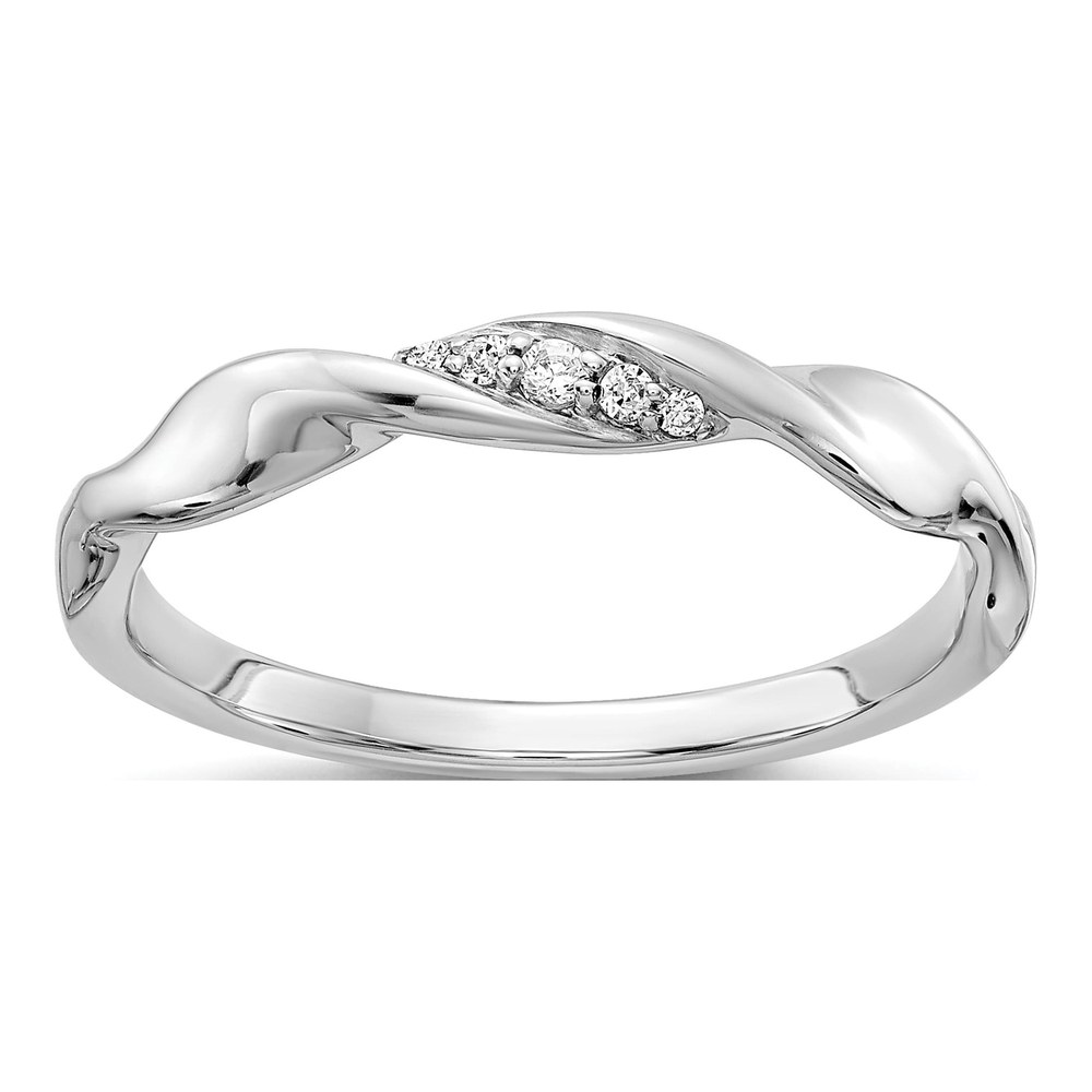14K White Gold 1/20 ct tw Diamond Twist Ring