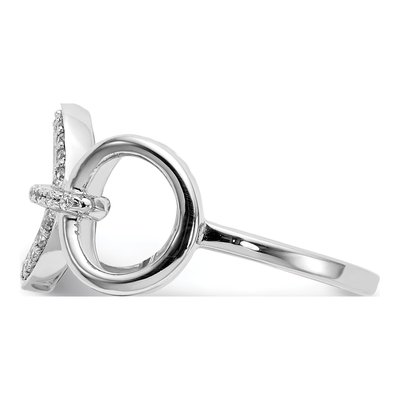 14K White Gold 1/6 ct tw Diamond Fancy Circles Ring – view 4