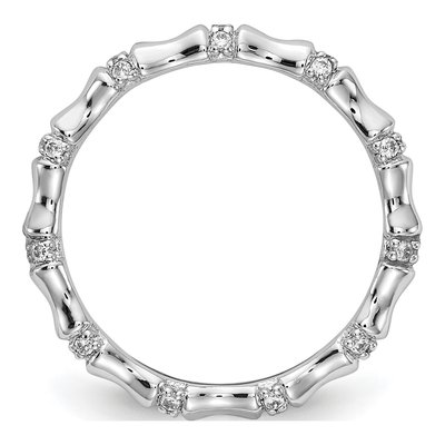 14K White Gold 1/5 ct tw Diamond Bamboo Ring – view 3