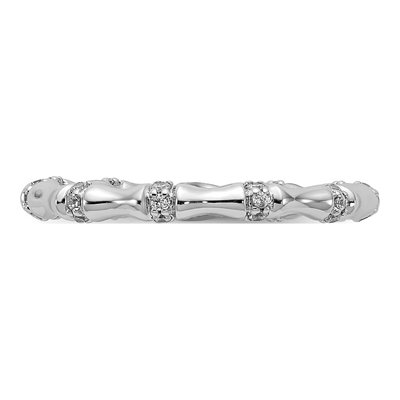 14K White Gold 1/5 ct tw Diamond Bamboo Ring – view 4