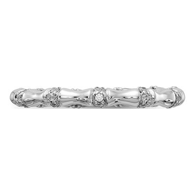 14K White Gold 1/5 ct tw Diamond Bamboo Ring – view 5