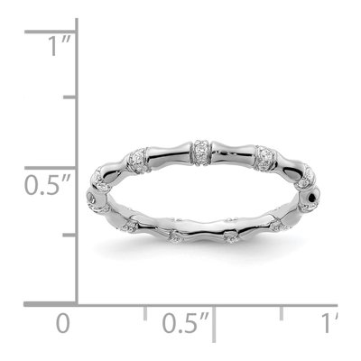 14K White Gold 1/5 ct tw Diamond Bamboo Ring – view 6