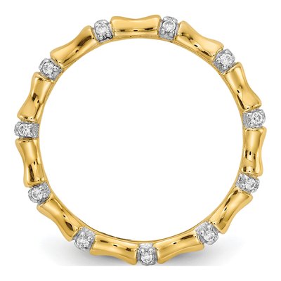 14K Yellow Gold 1/5 ct tw Diamond Bamboo Ring – view 3