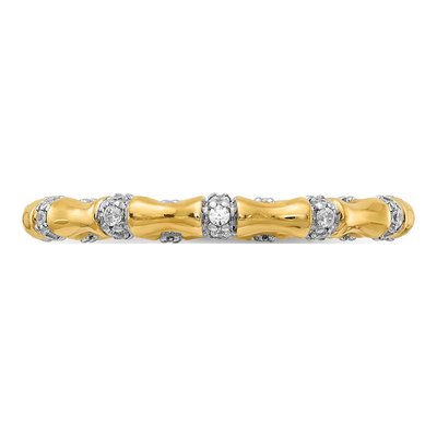 14K Yellow Gold 1/5 ct tw Diamond Bamboo Ring – view 5