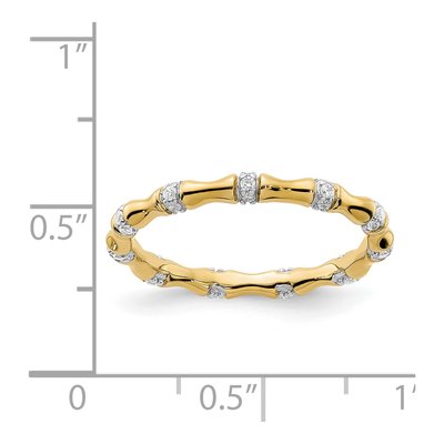 14K Yellow Gold 1/5 ct tw Diamond Bamboo Ring – view 6