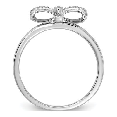 14K White Gold 1/15 ct tw Diamond Bow Ring – view 3