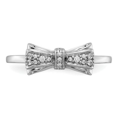 14K White Gold 1/15 ct tw Diamond Bow Ring – view 5
