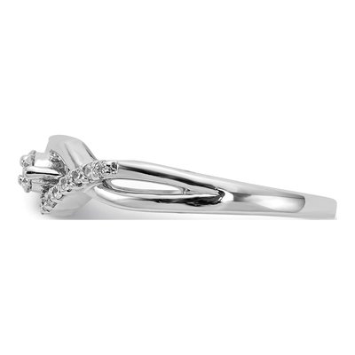 14K White Gold 1/4 ct tw Diamond Twisted 2-Stone Ring – view 3