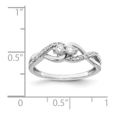 14K White Gold 1/4 ct tw Diamond Twisted 2-Stone Ring – view 5
