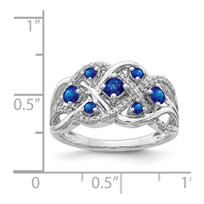 14K White Gold 1/5 ct tw Sapphire & Diamond Woven Ring – view 3