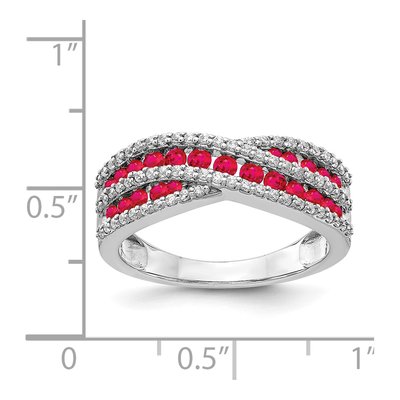 14K White Gold 1/3 ct tw Ruby & Diamond Fancy Ring – view 5