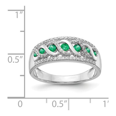 14K White Gold 1/5 ct tw Emerald & Diamond Twist Ring – view 5