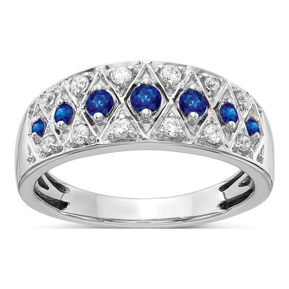 14K White Gold 1/5 ct tw Sapphire & Diamond Ring