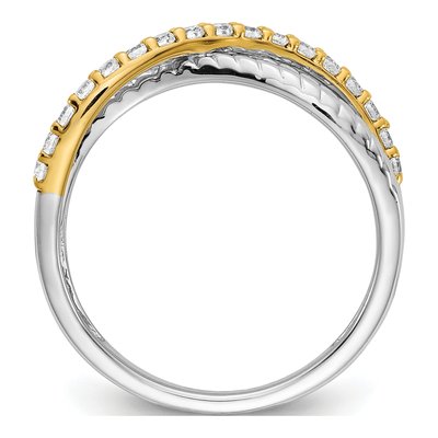 14K Two-Tone Gold 1/4 ct tw Diamond 3-Strand Fancy Ring – view 3