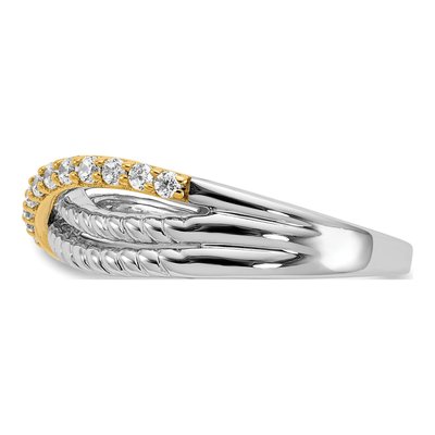 14K Two-Tone Gold 1/4 ct tw Diamond 3-Strand Fancy Ring – view 4