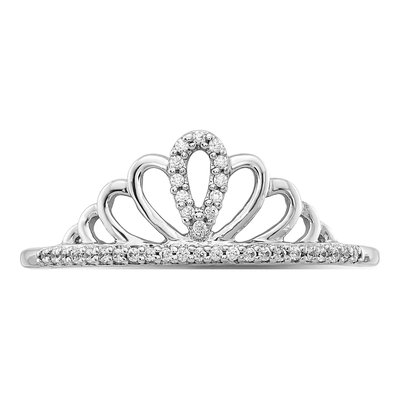 14K White Gold 1/10 ct tw Diamond Tiara Ring – view 4