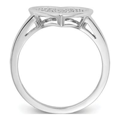 14K White Gold 1/4 ct tw Diamond Pave Heart Ring – view 2