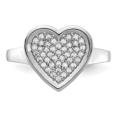 14K White Gold 1/4 ct tw Diamond Pave Heart Ring – view 4