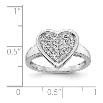14K White Gold 1/4 ct tw Diamond Pave Heart Ring – view 5
