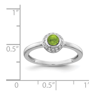 14K White Gold 1/15 ct tw Peridot & Diamond Halo Ring – view 2