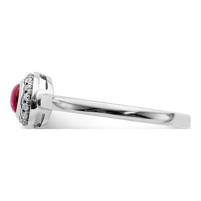 14K White Gold 1/15 ct tw Ruby & Diamond Halo Ring – view 4