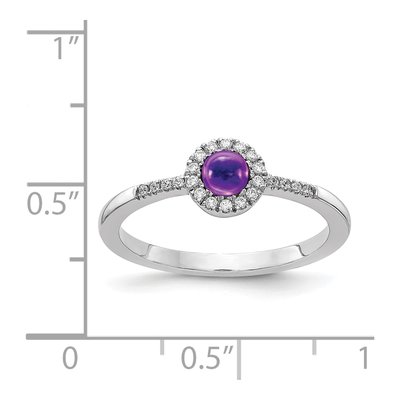 14K White Gold 1/10 ct tw Amethyst & Diamond Halo Ring – view 2
