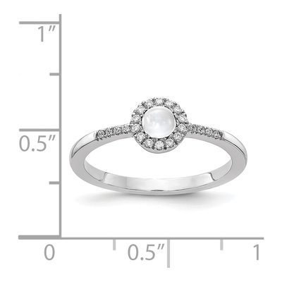 14K White Gold 1/10 ct tw White Topaz & Diamond Halo Ring – view 3