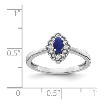 14K White Gold 1/10 ct tw Sapphire & Diamond Halo Ring – view 3