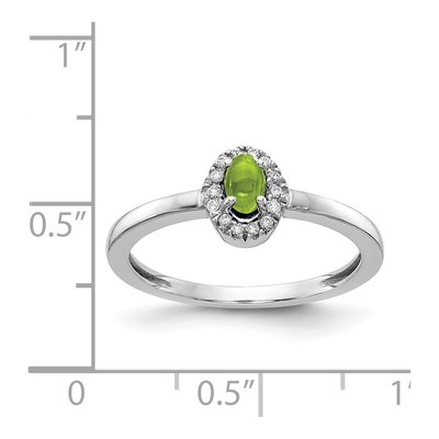 14K White Gold 1/15 ct tw Peridot & Diamond Halo Ring – view 2