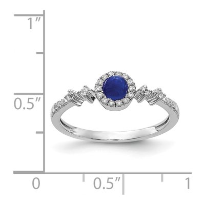 14K White Gold 1/8 ct tw Lab-Created Sapphire & Diamond Halo Ring – view 2