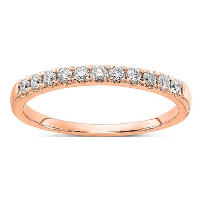 14K Rose Gold 1/5 ct tw Lab-Grown Diamond Wedding Band