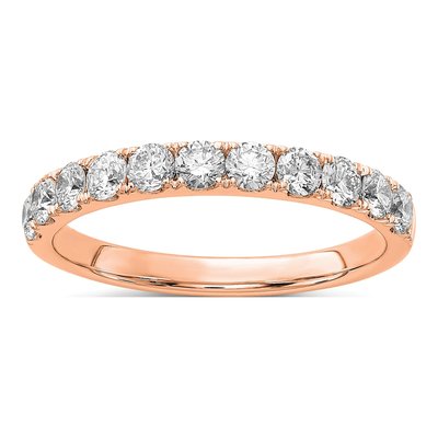14K Rose Gold 3/4 ct tw Lab-Grown Diamond Wedding Band