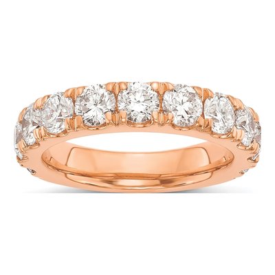 14K Rose Gold 2 ct tw Lab-Grown Diamond Wedding Band